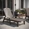 Flash Furniture Monterey 3-Pc Adirondack Set w/2 Adjustable HDPE Loungers w/Cup Holders and 2-Tier Side Table, Brwn LE-HMP-2017-2-T1517H-BR-GG - alternate 4